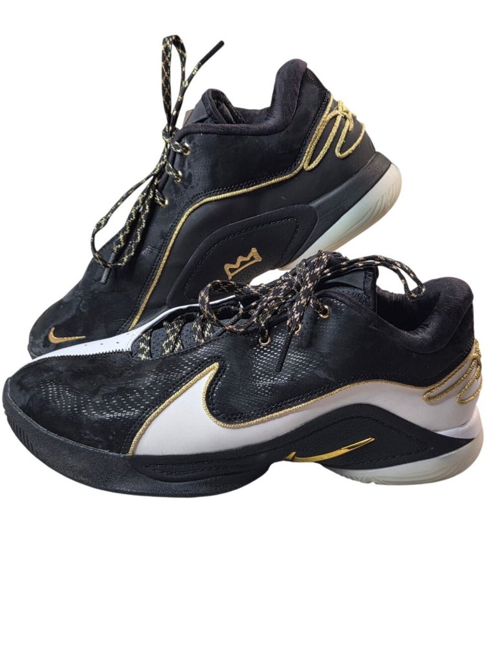 Nike LeBron 20 Low Basketball Shoes Black/White/Gold Mens Size 11